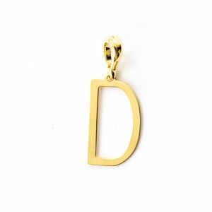 Pendant charm letter D gold plated sterling silver script Bianca Milano